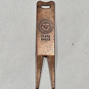 Vintage ISLETA EAGLE Golf Course Resort Brass Divot Tool Albuquerque, NM